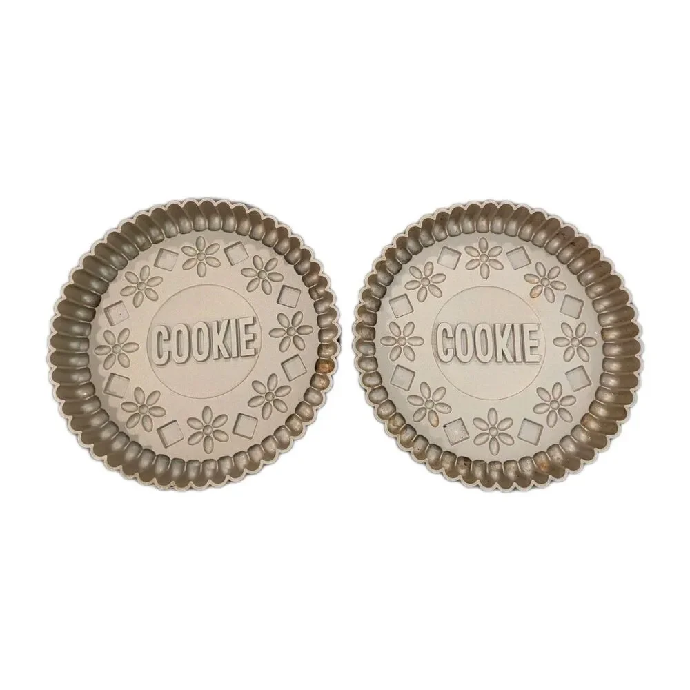 TWO Williams Sonoma Sandwich Cookie Cake Pan Baking Set Chicago Metallic